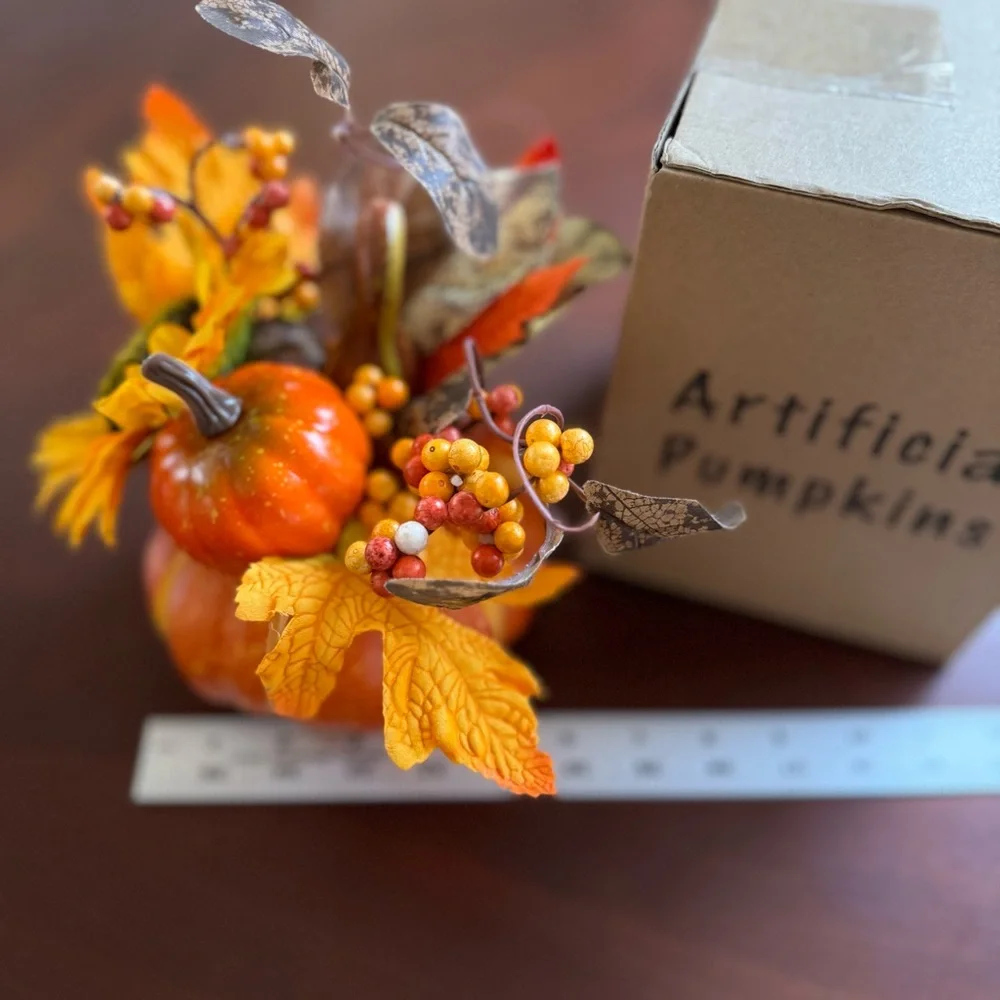 Artificial Pumpkin with Sunflower and Berry Accents